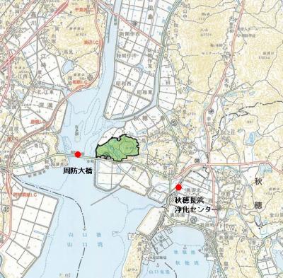秋穂二島地区の地図です