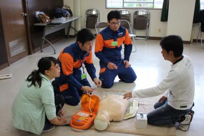 学生消防団員による応急手当指導