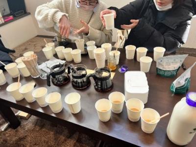 コーヒー牛乳試飲会の様子1