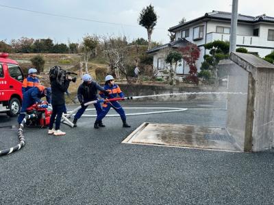 消防団の訓練の様子