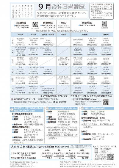 22ページ　9月 休日当番医
