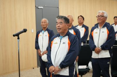 あいさつされた、阿部さん