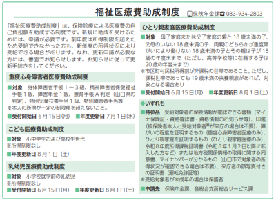 福祉医療費助成制度