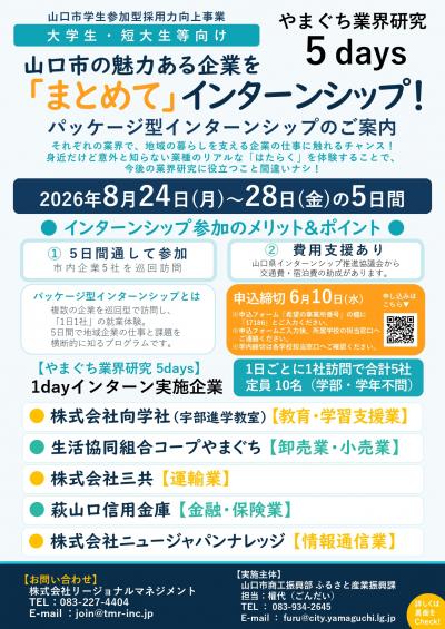 パッケージ型インターンシップチラシ表面
