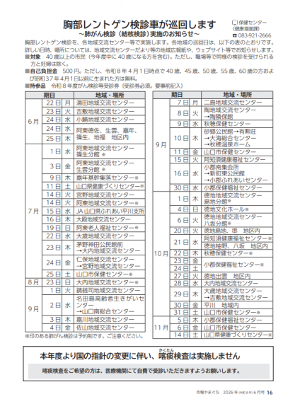 胸部レントゲン検診車