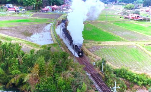 空から見るSl「やまぐち」号