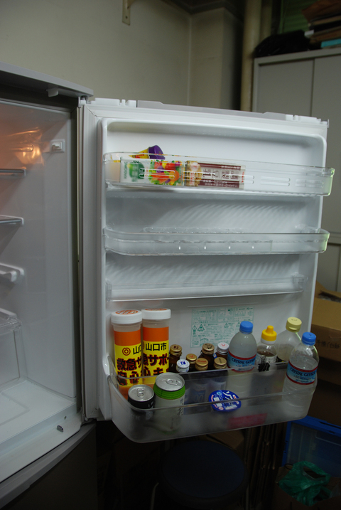 安心キット保管場所である冷蔵庫の中の写真です