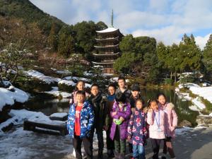 雪の瑠璃光寺五重塔